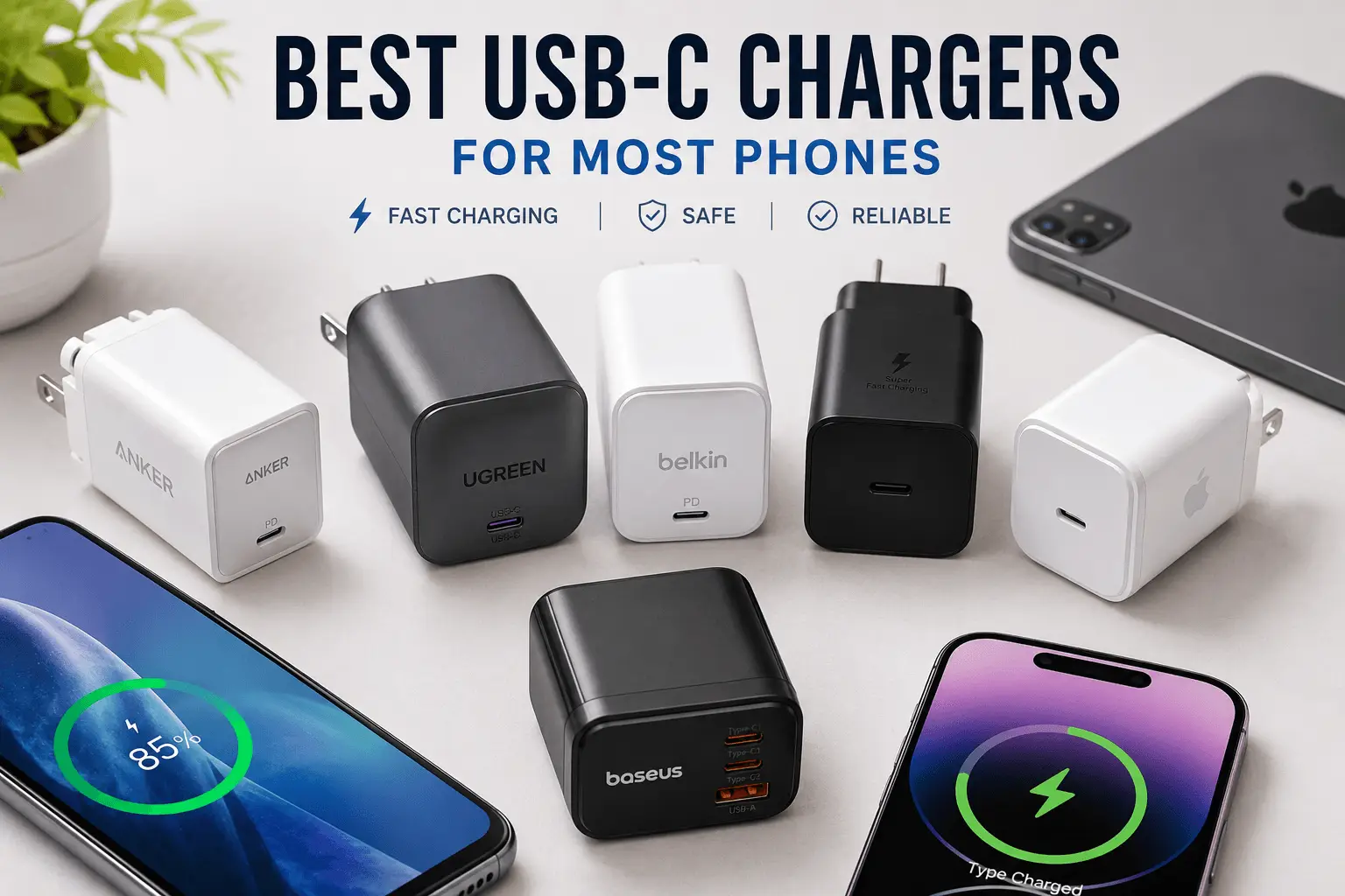 Best USB-C chargers for smartphones including USB PD and GaN models