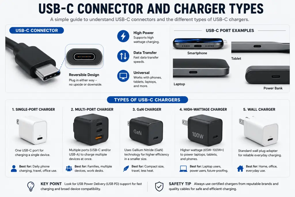 USB-C charger connected to a modern smartphone