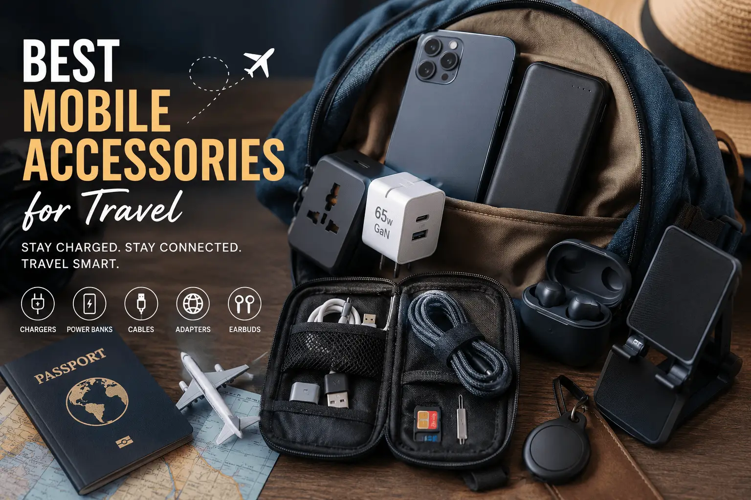 Best mobile accessories for travel packed in a carry-on bag