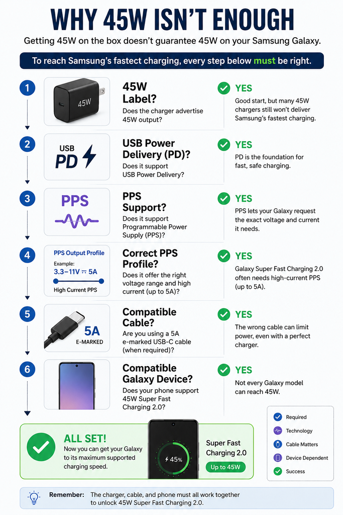 Which Samsung Galaxy Phones Actually Need a 45W Charger?