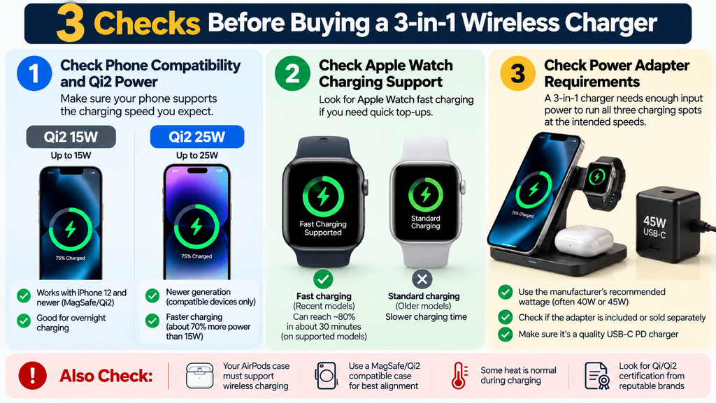 What to check before buying a 3-in-1 wireless charger